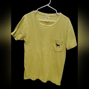PINK Victoria's Secret Yellow Short Sleeve Tee